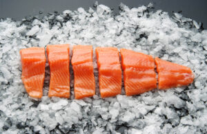 Pieces of sliced Salmon